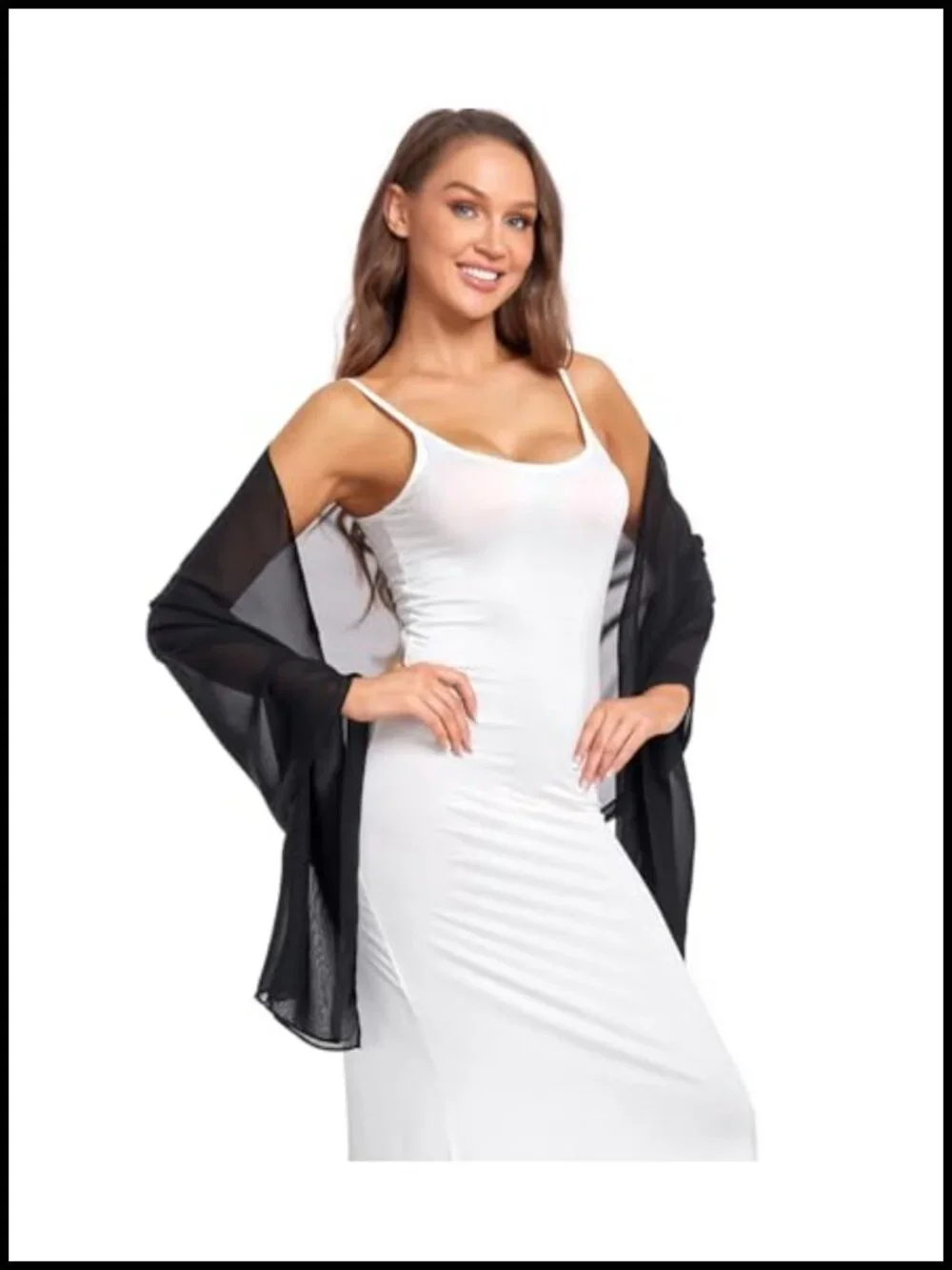 Chiffon Shawl Wrap for Evening Dress Wedding Sheer Scarf Women Shoulder Cover